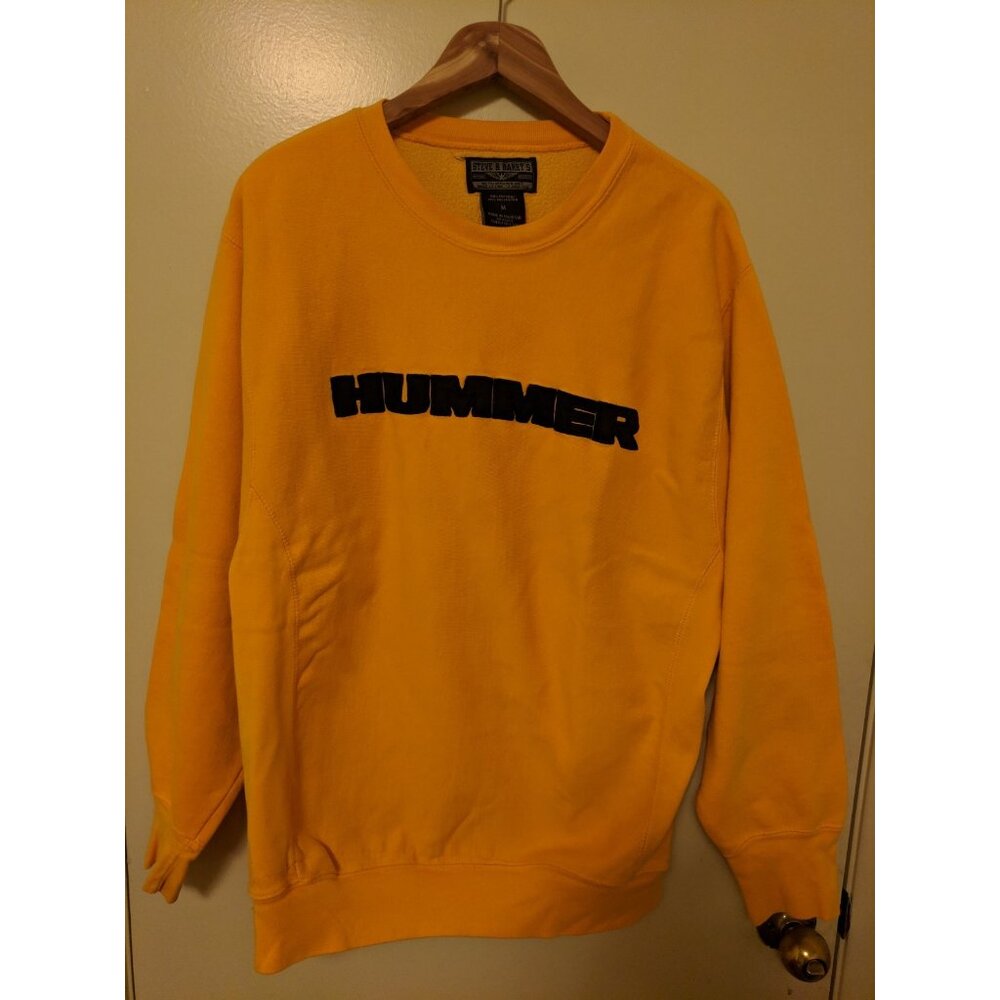 Steve & Barry's HUMMER Mens crewneck sweater size M embroidered Orange